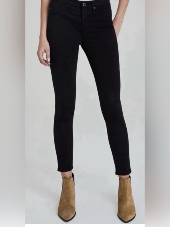 Ag Adriano Goldschmied Denim - AG Anthropologie The High Rise Abbey Ankle Jeans Black Size 30R